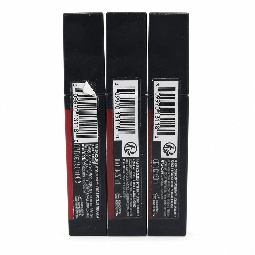 Revlon ColorStay Satin Ink Lipstick 019 My Own Boss Long-Lasting Liquid Lip Color 3 Pack