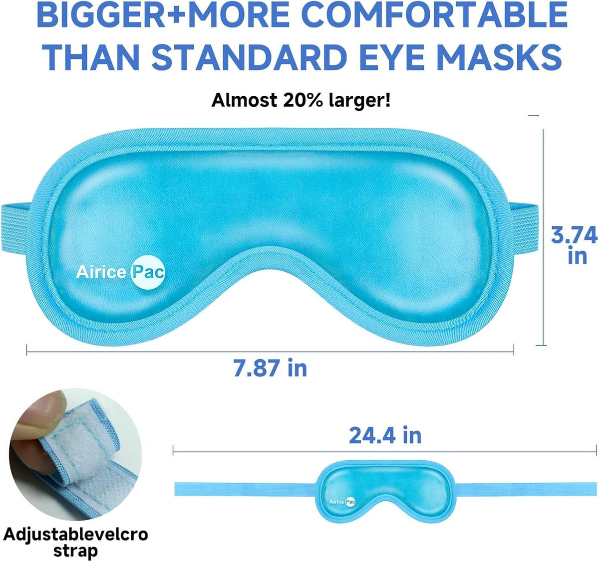 Cooling Eye Mask Gel Ice Pack for Puffy Eyes and Headache Relief