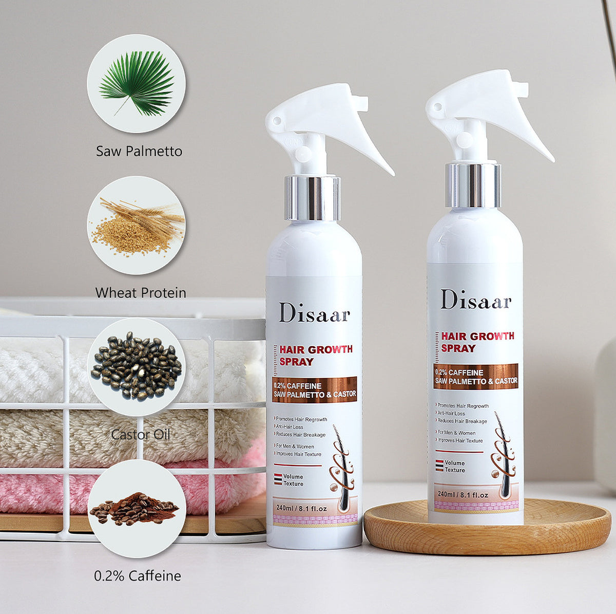 Disaar Beauty Hair Growth Spray Rosemary Castor Argan Anti-Hair Loss