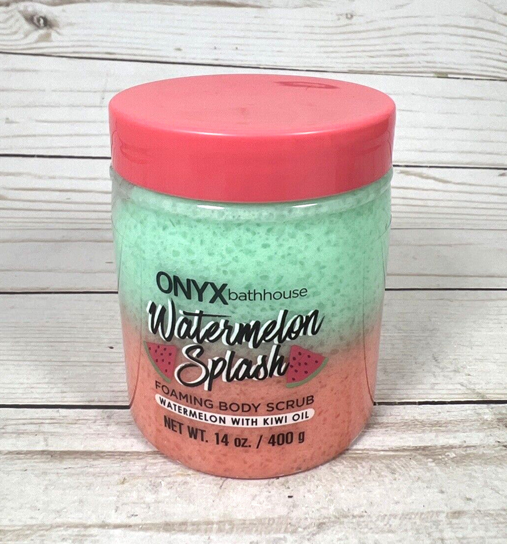 ONYX Bathhouse Watermelon Splash Foaming Body Scrub w/ Kiwi Oil 14oz