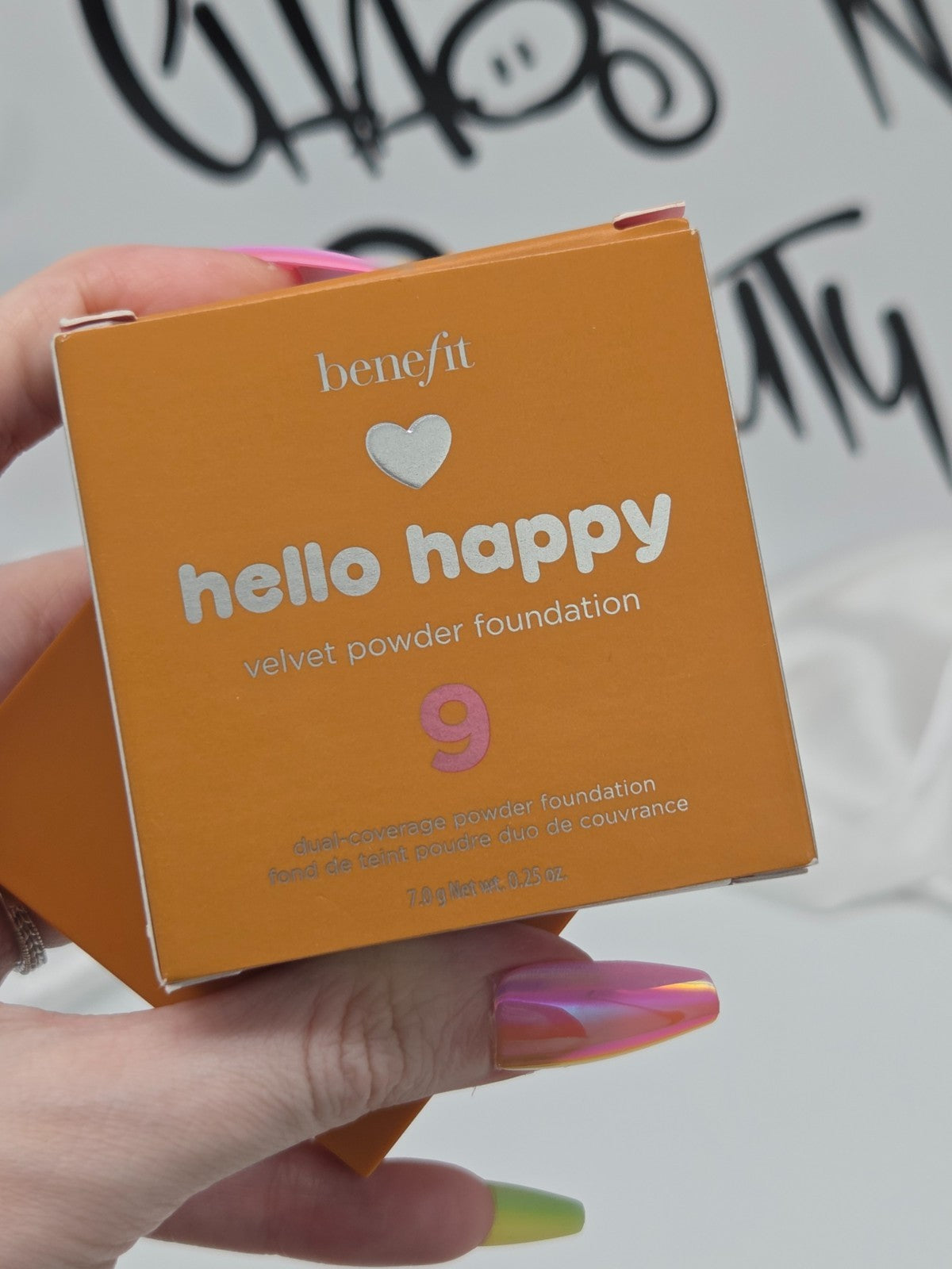 Benefit Hello Happy Velvet Powder Foundation Shade 9 - Lightweight Matte Face Makeup 0.25 oz
