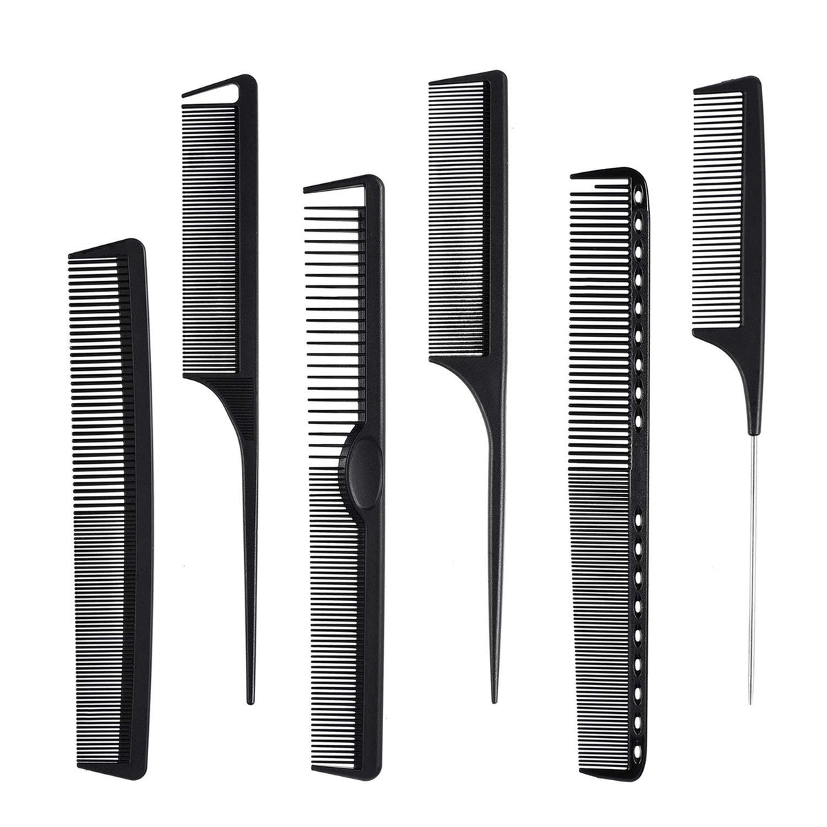 Professional Anti-Static Hairdressing Comb Set - Lightweight & Durable, 6 Pieces