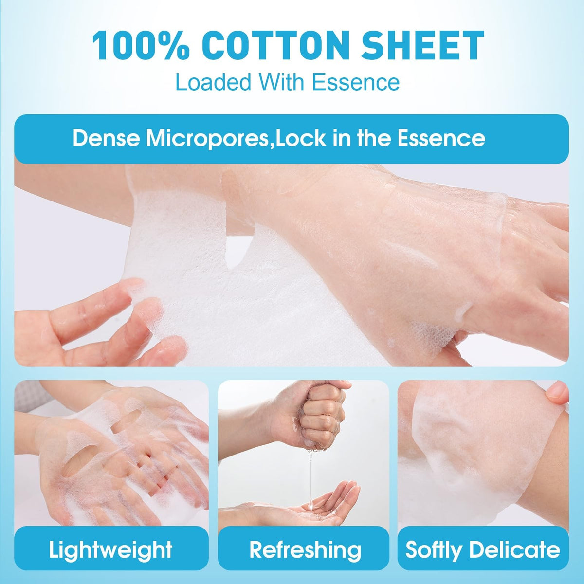 10-Pack Moisturizing Face Masks - Hydrating Skincare Set
