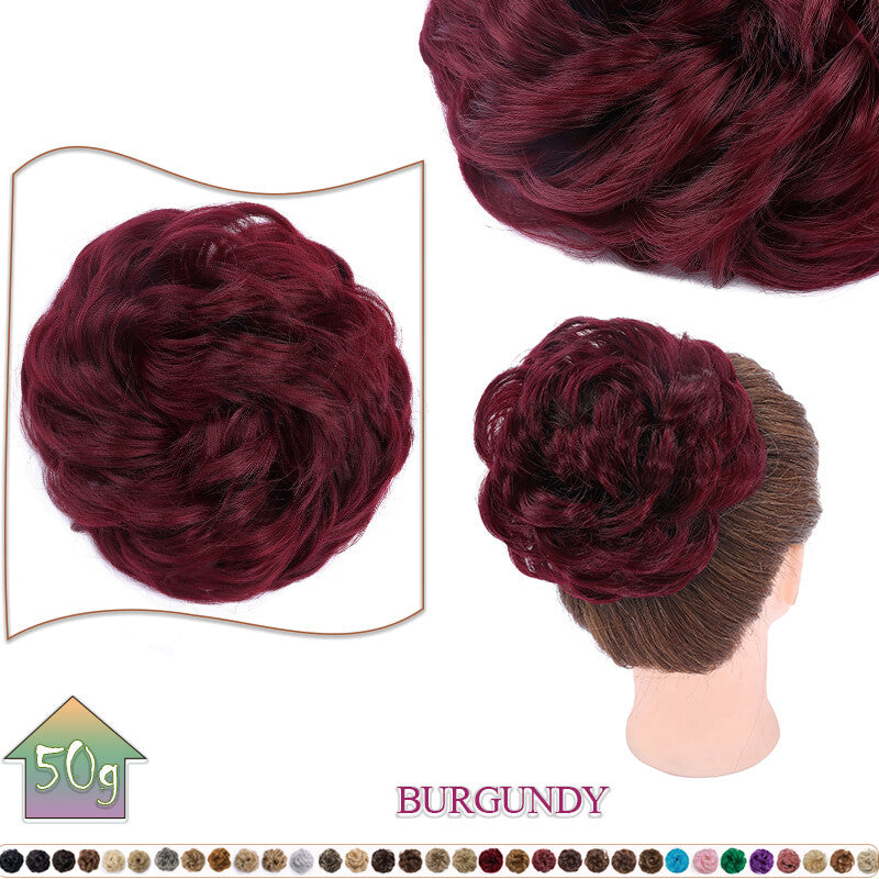 Curly Messy Bun Hair Extension Scrunchie Natural Updo Thick Human Hair