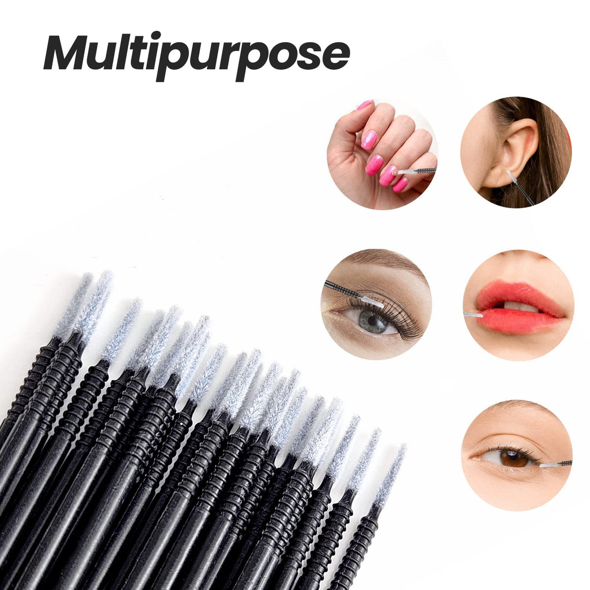 Disposable Micro Applicators with Microbrush Tips for Eyelash Extensions - 200pcs