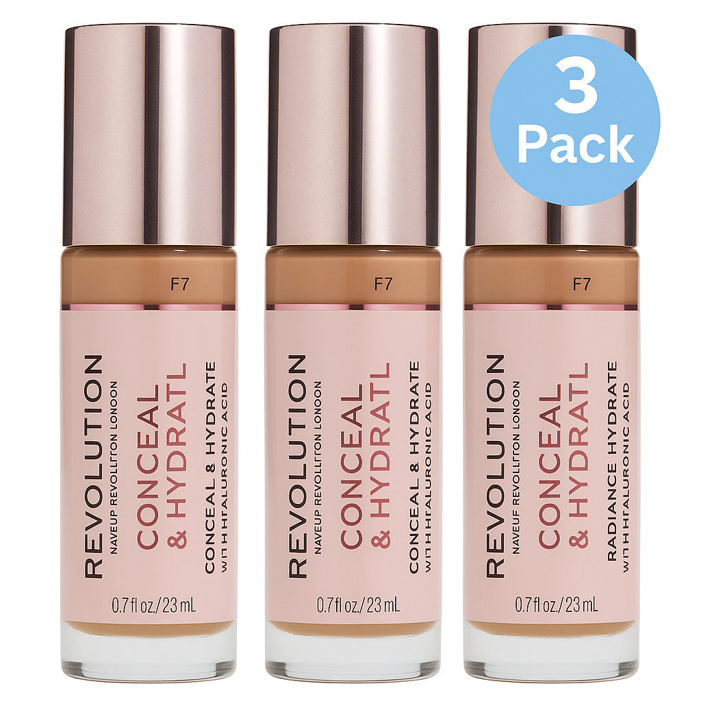 Hydrating Full Coverage Foundation F7 - Dewy Finish, 3 Pack