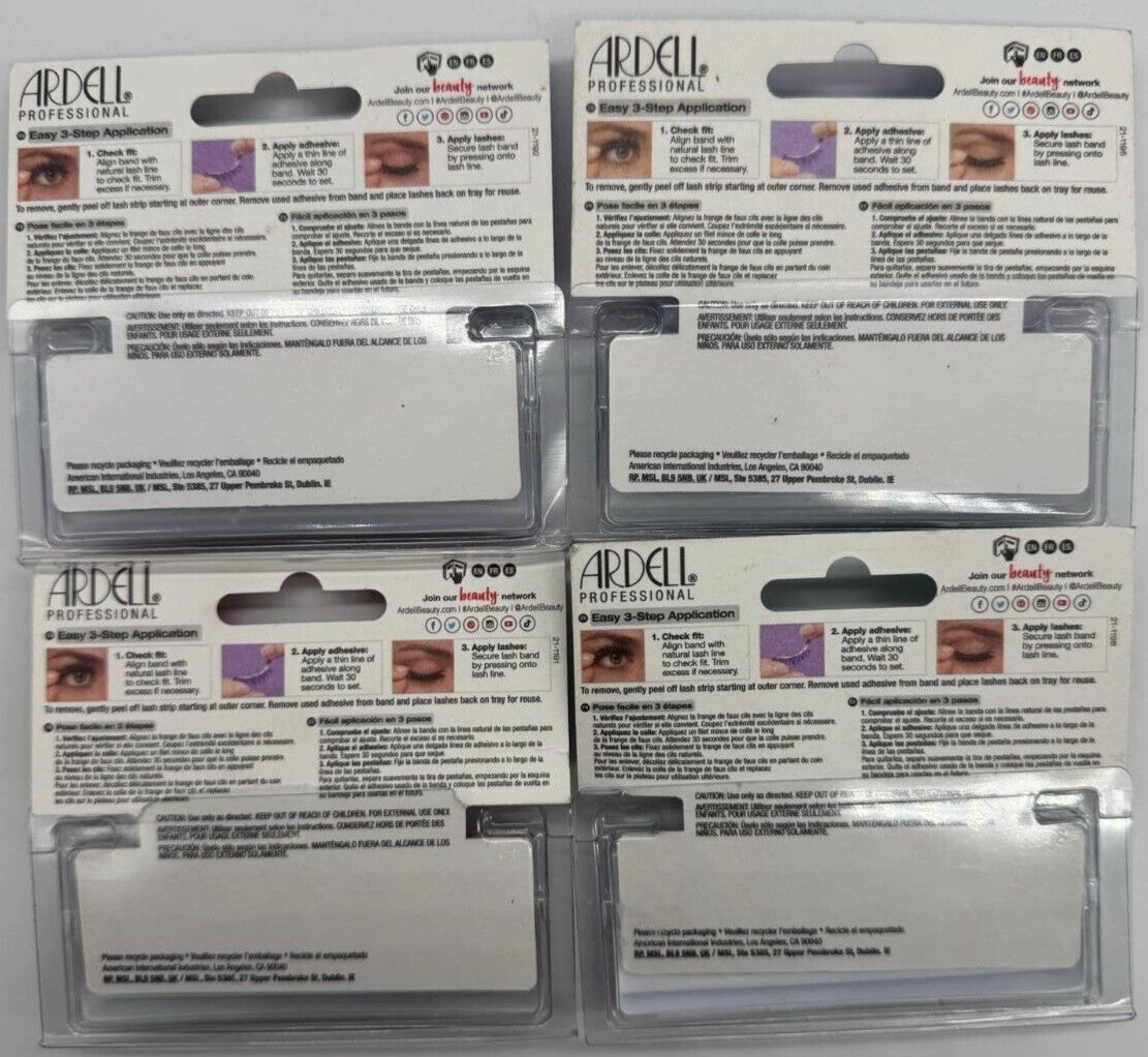 False Eyelash Set with 4 Pairs in Assorted Styles - Natural & Dramatic Looks
