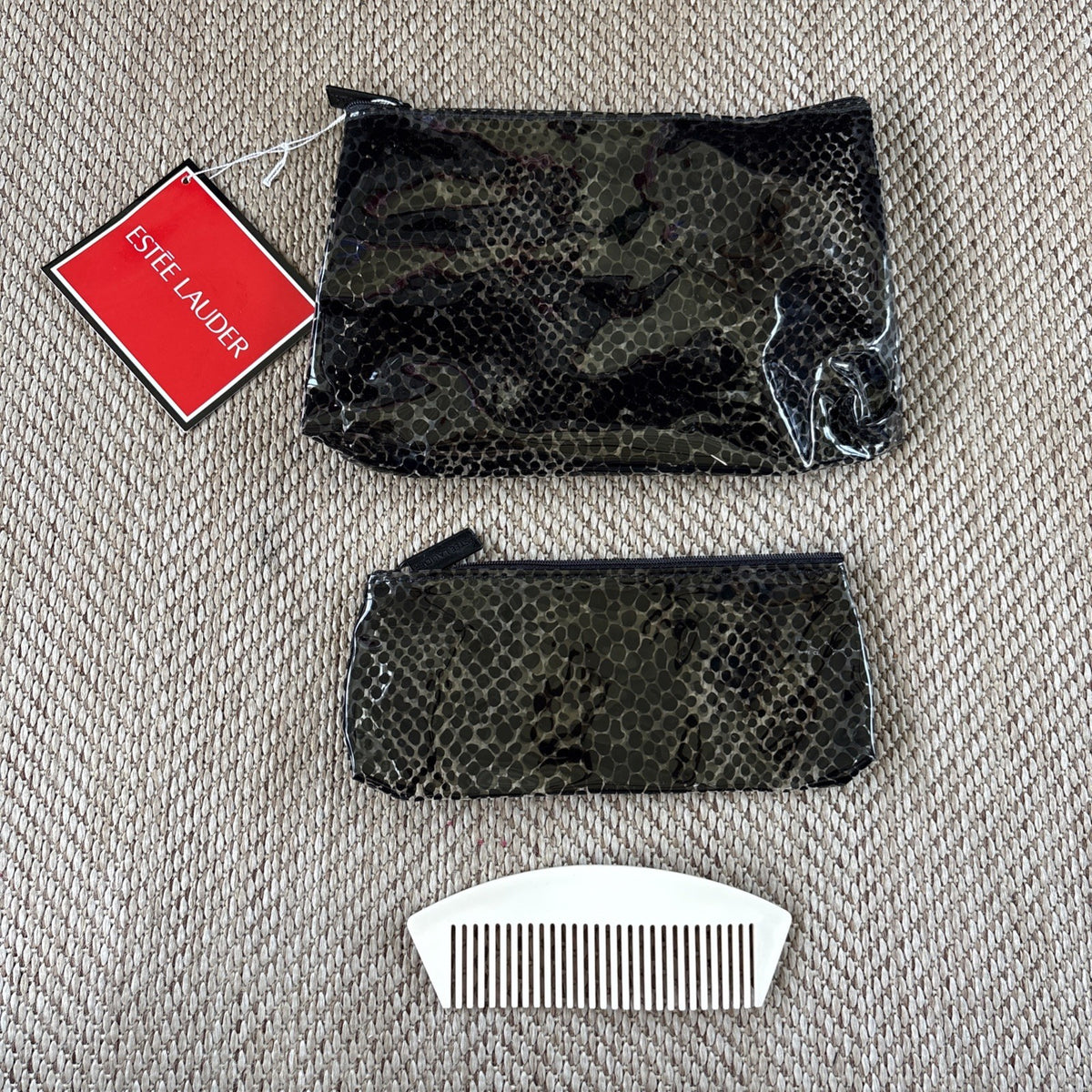 Women’s Animal Print Cosmetic Bag with Comb - Travel Toiletry Organizer