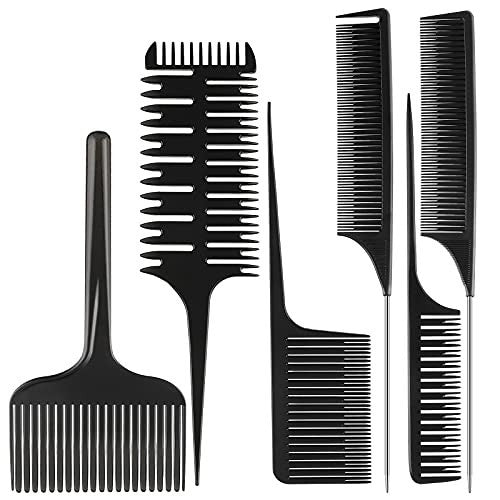 Hair Highlighting Combs Set - 3-Way Sectioning Hair Coloring Tools, 6 Pcs
