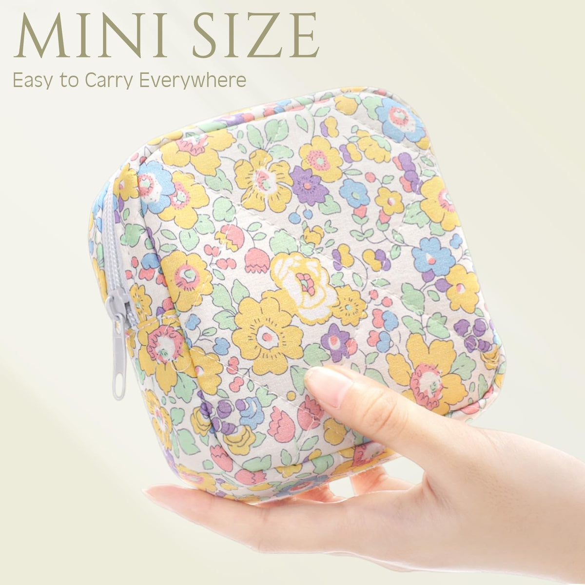 10 Pcs Floral Quilted Cotton Makeup Bags Set - Travel Cosmetic Organizer