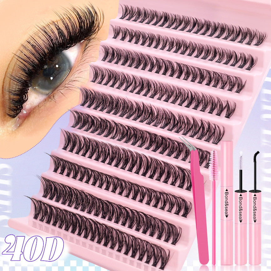 Eyelash Extension Kit Clusters with Bond & Seal - Fluffy Wispy Volume Set