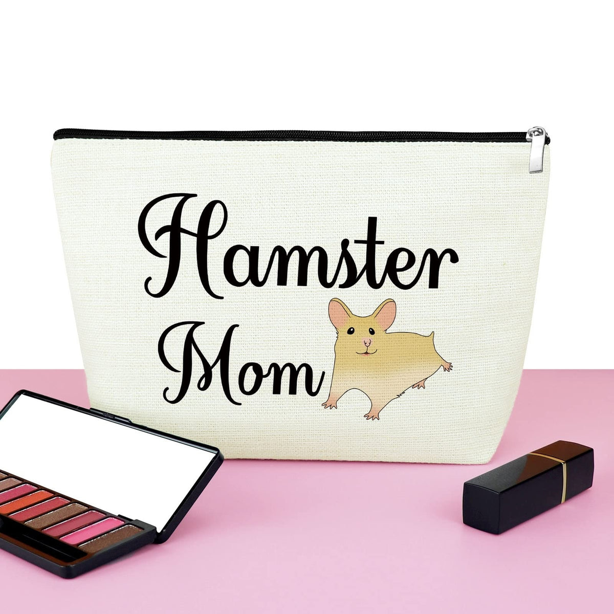 Hamster Mom Cosmetic Bag - Hamster Lover Gift Travel Makeup Pouch