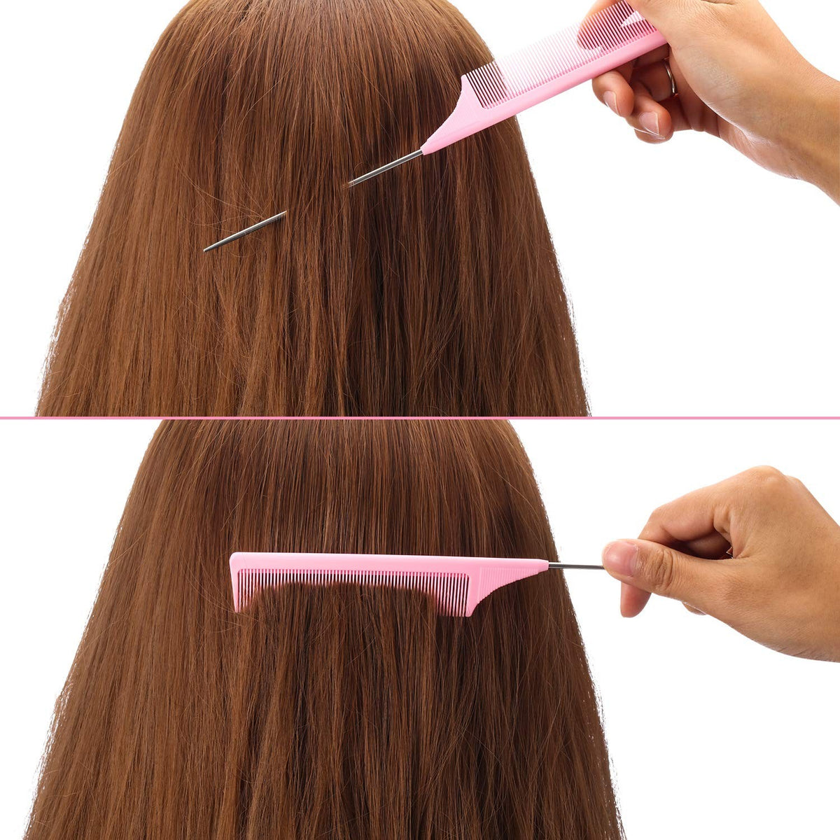 Heat-Resistant Carbon Fiber Teasing Comb Pack - Hair Styling & Backcombing Tool