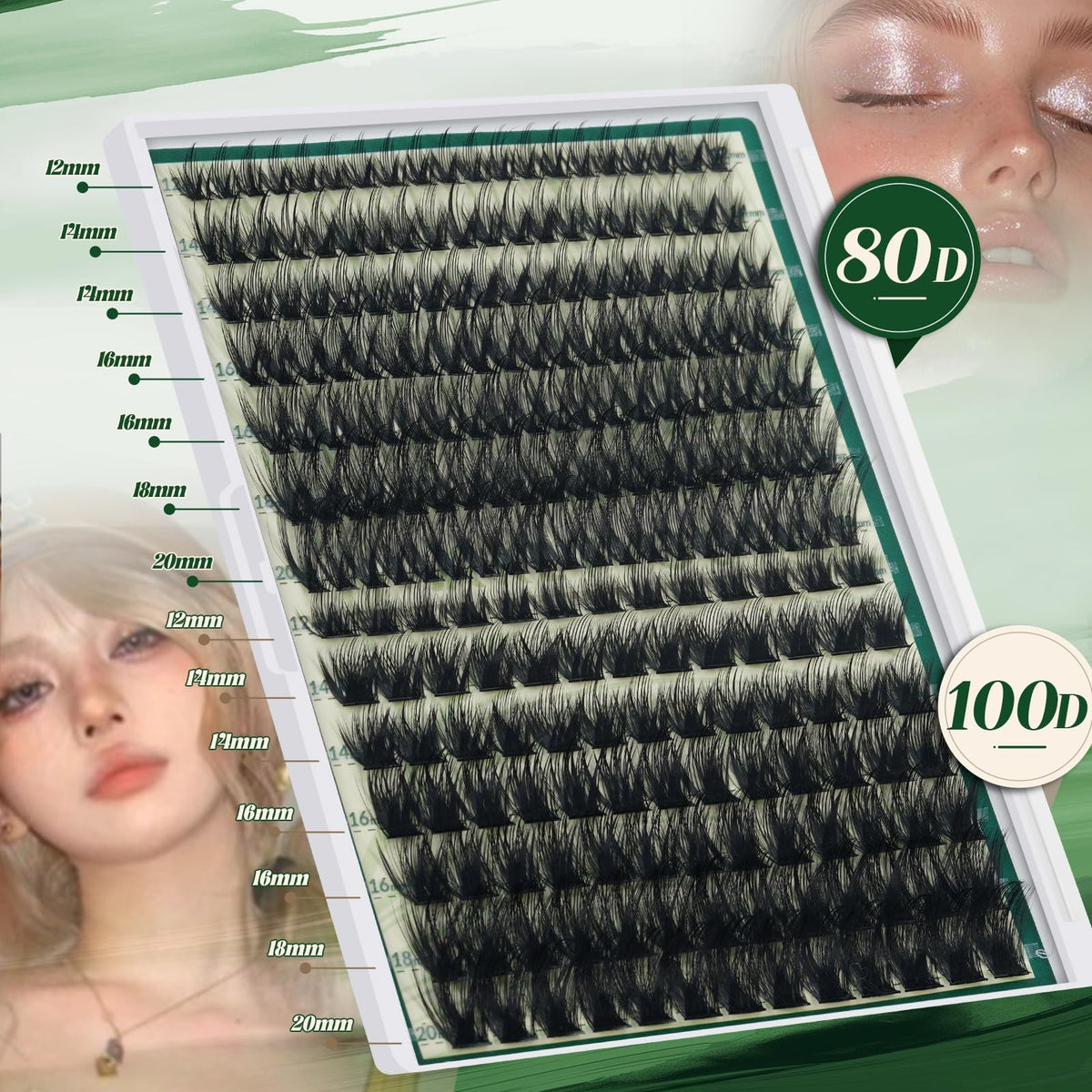 D Curl Spiky Manga Lash Clusters 12-20mm False Eyelashes for Dramatic Anime Look
