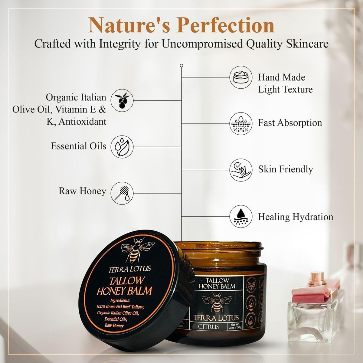 Tallow & Honey Face Balm - Organic Grass-Fed Beef