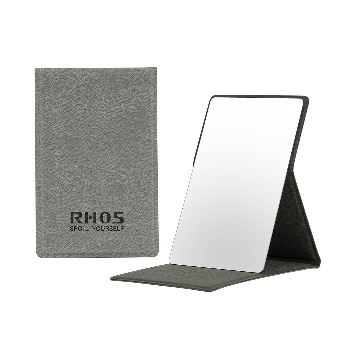 Shatterproof Stainless Steel Pocket Travel Mirror with Leather Cover