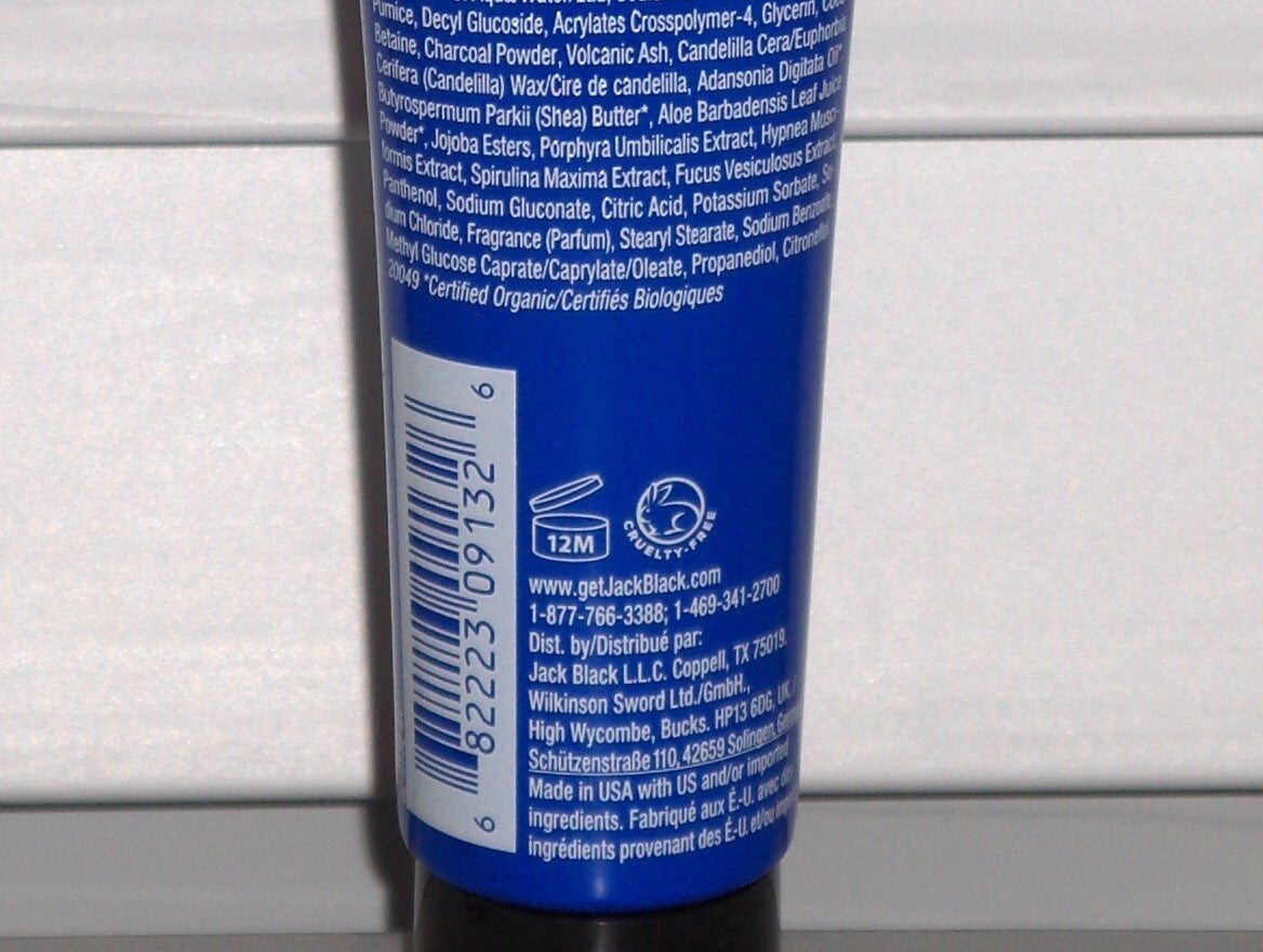 JACK BLACK Charcoal Body Buff Exfoliating Cleanser, Volcanic Stone, 1
