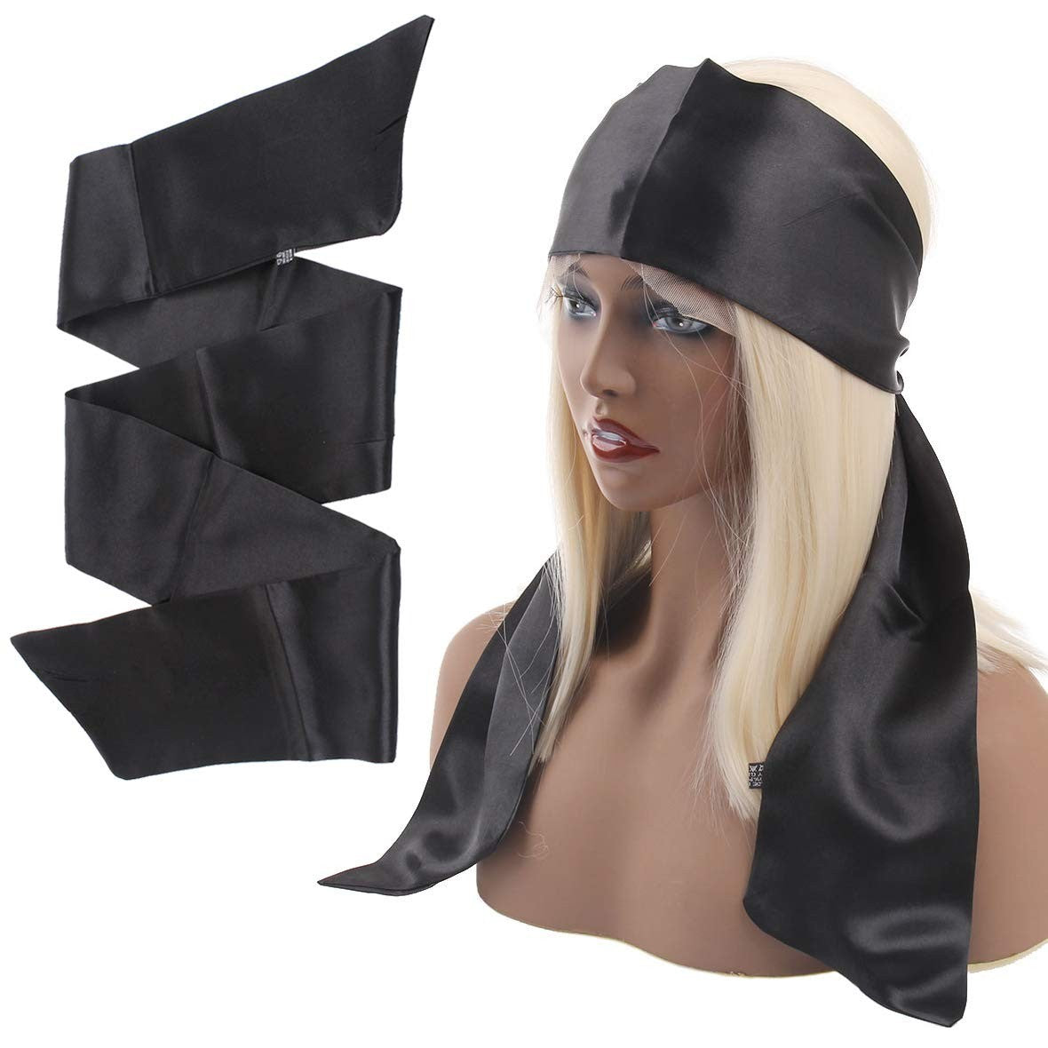 Women’s Satin Edge Hair Wrap - 56-Inch Non-Slip Head Scarf for Yoga & Makeup