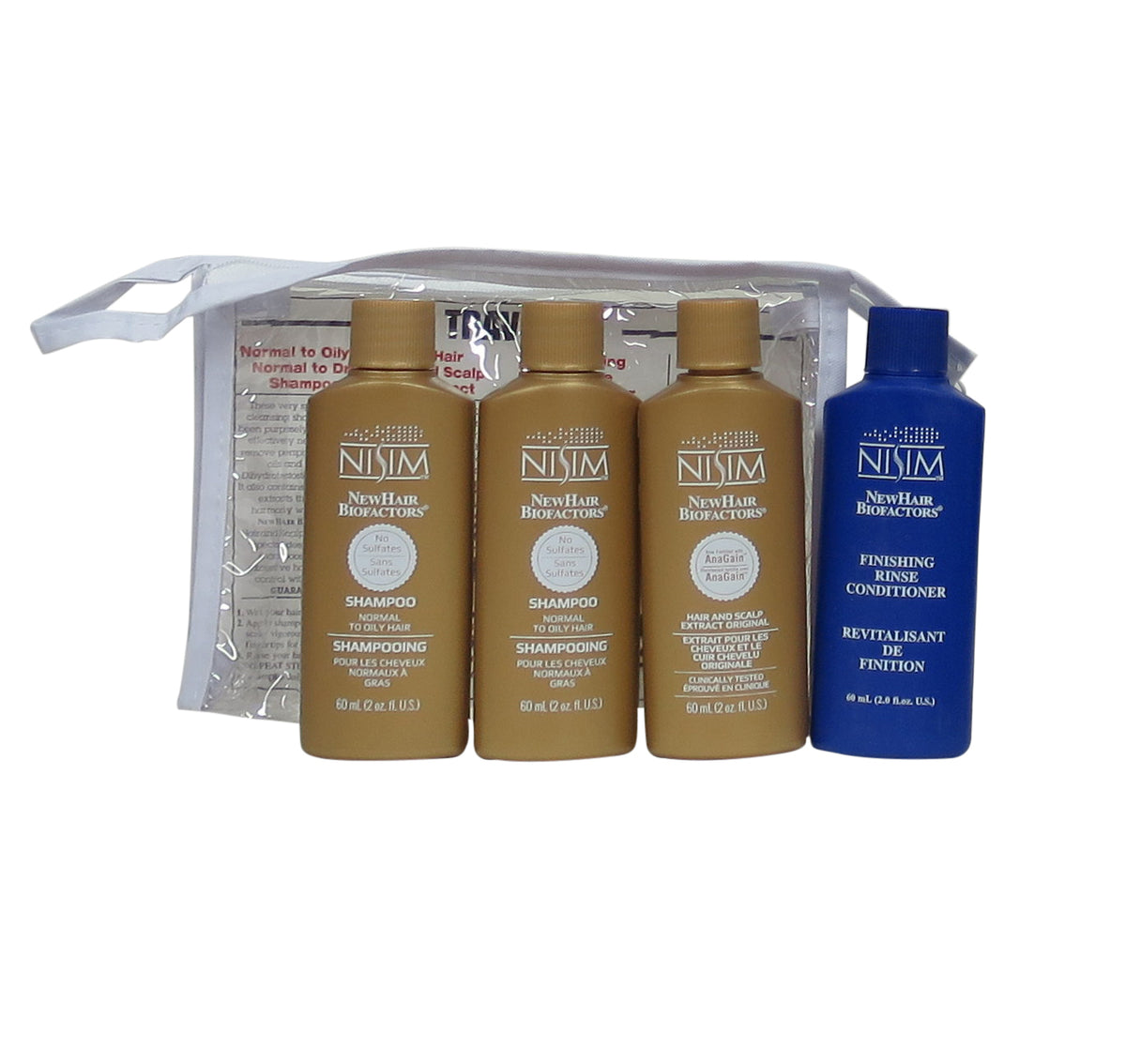Nisim Hair Loss Survival Travel Kit Normal to Oily 4 Piece 2oz Ea