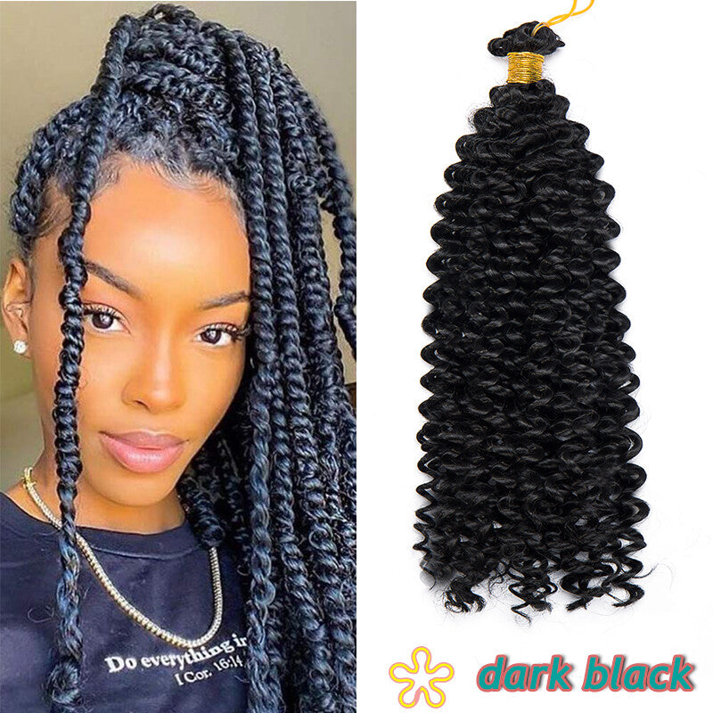 14-Inch Water Wave Crochet Hair Extensions - Afro Curly, Bouncy & Soft