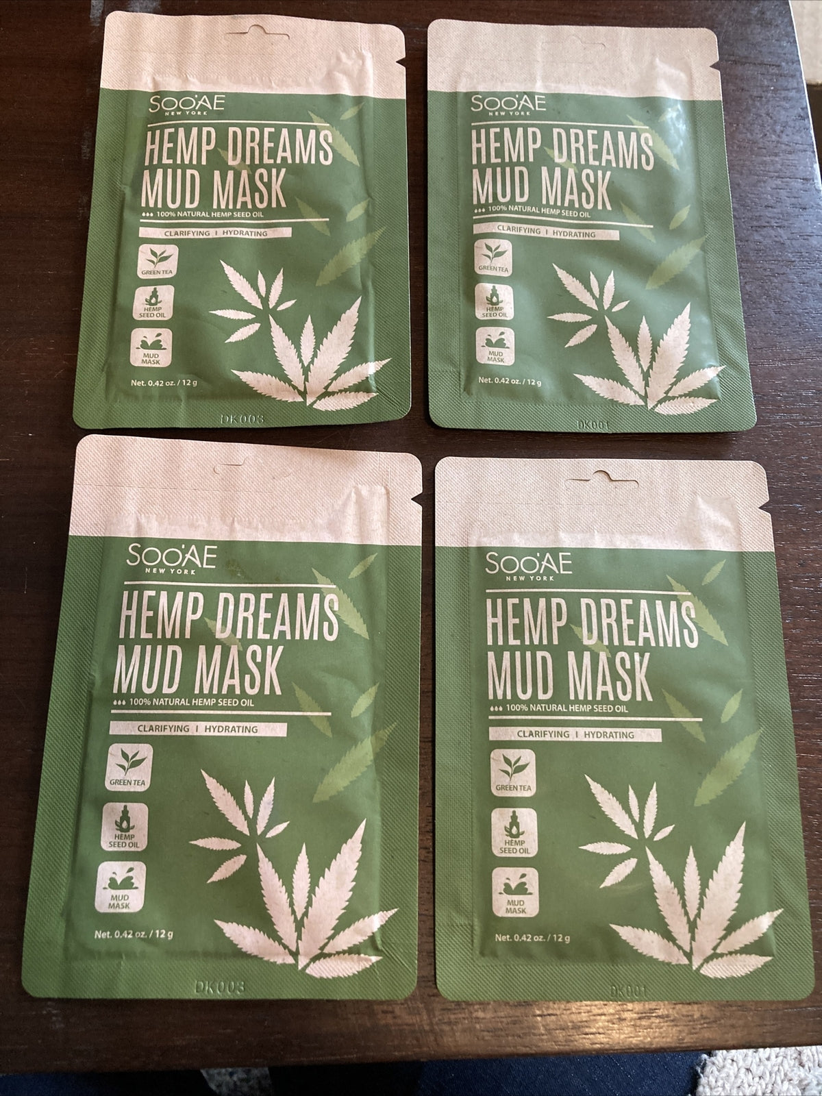 Hemp Dreams Mud Mask Clarifying & Hydrating 0.42oz - 4 Pack
