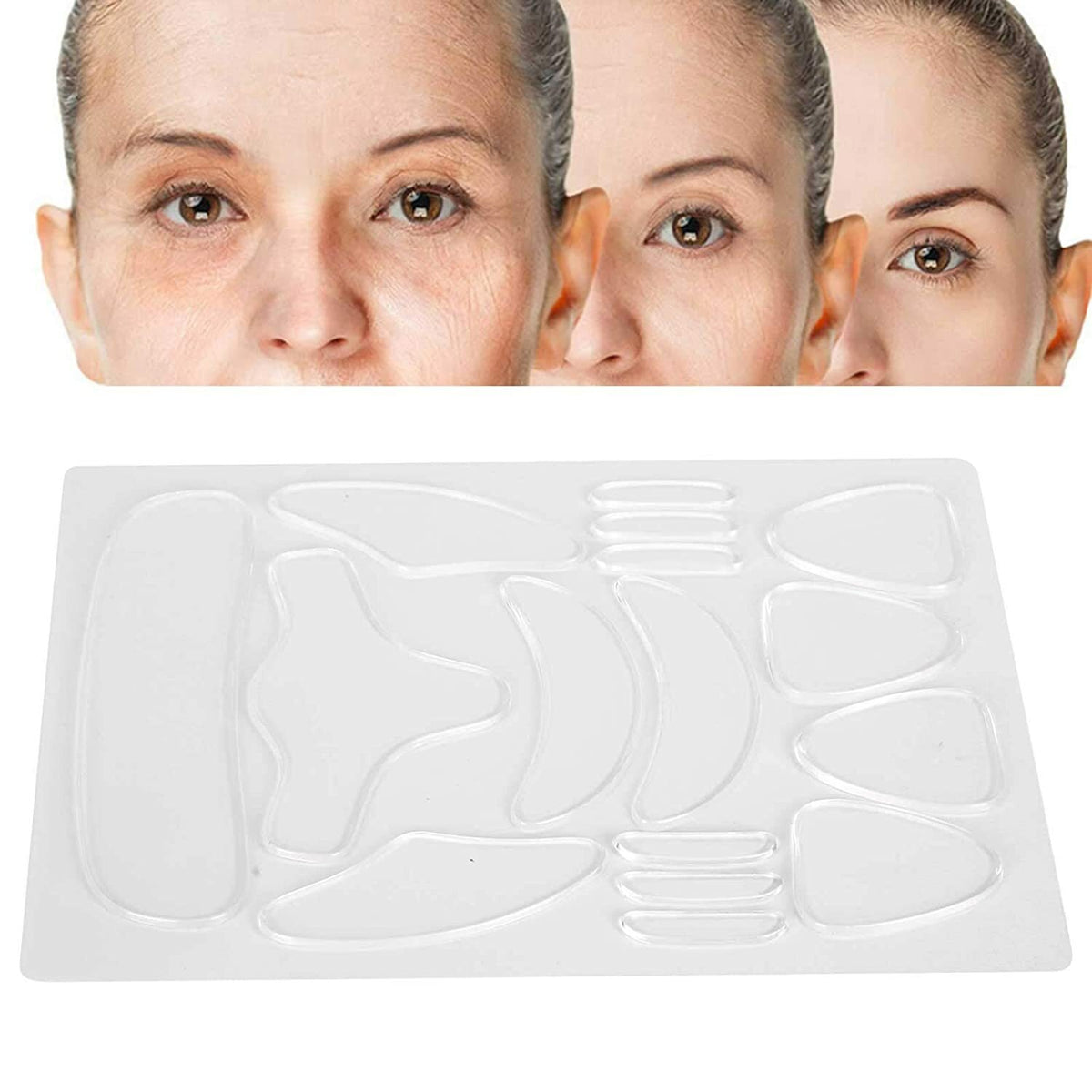 16PCS Reusable Silicone Anti-Wrinkle Face & Eye Pads - Skin Care Patches