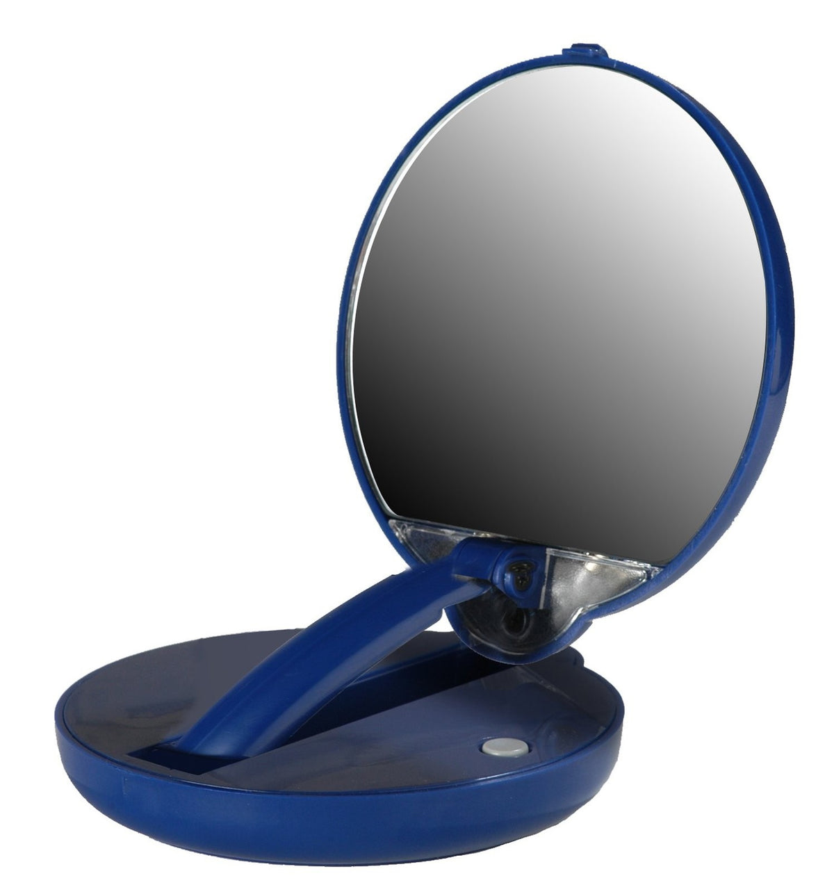 15X Magnifying Tabletop Mirror with LED Lights - Blue, Adjustable & Foldable