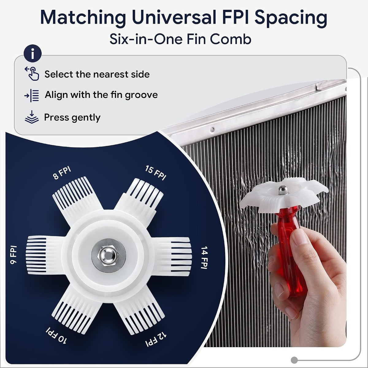 3-Piece AC Fin Comb Cleaner Kit for HVAC & Auto - Improve Airflow