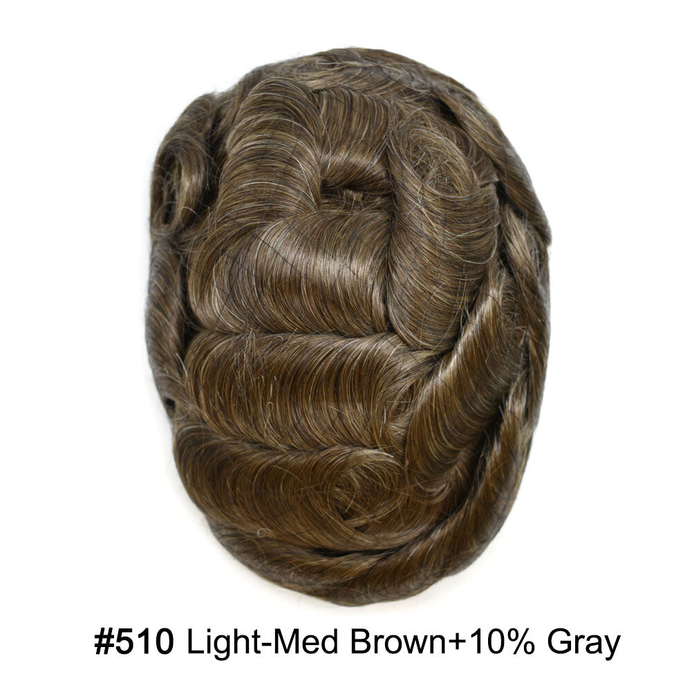Ultra Thin Skin Hair Replacement System for Men - Natural Hairpiece, 6-10" Sizes & 68 Colors