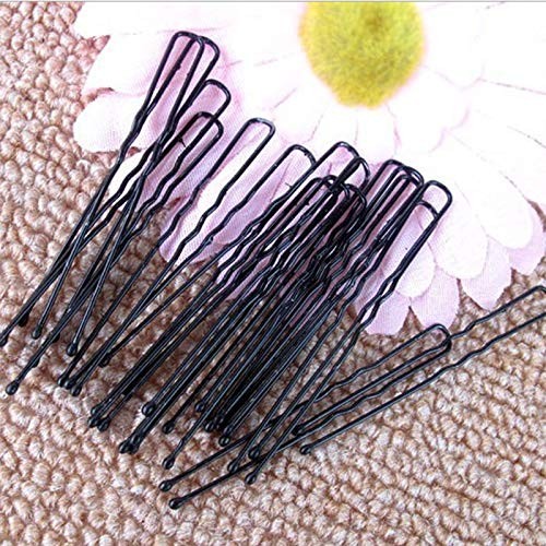 Leline's Black Hair Pins, 50 Pieces U Shaped 1 Count (Pack of 50),