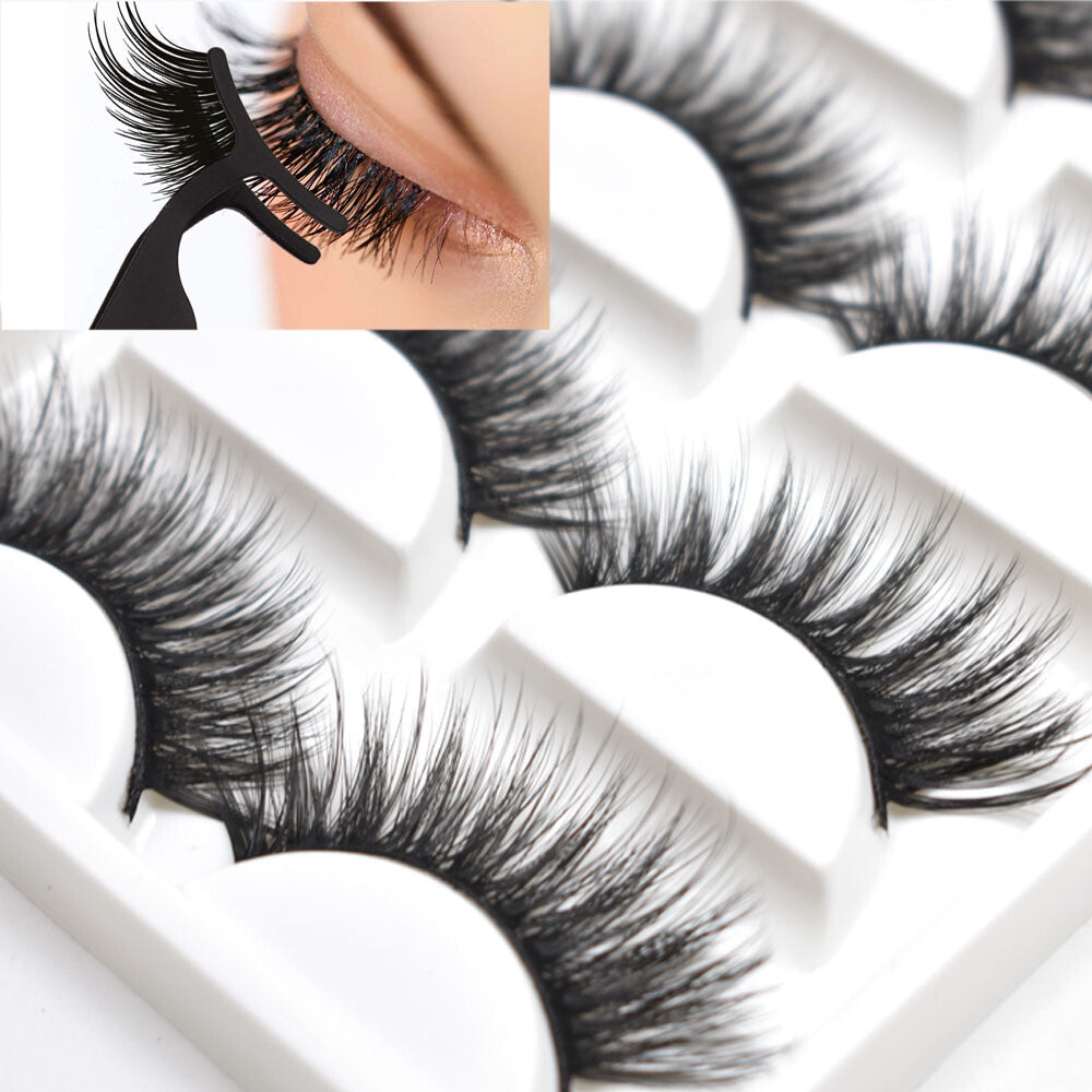 False Eyelashes 3D Mink Style Full Strip Lashes Natural Glam Reusable