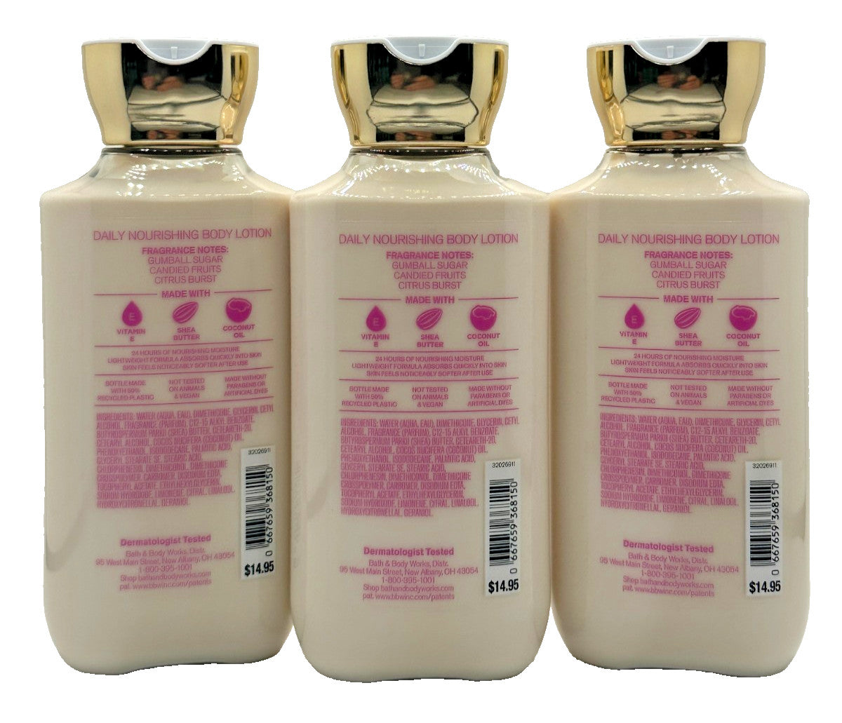 Bath & Body Works Bubble Gum Pop Body Lotion 8 oz - Pack of 3