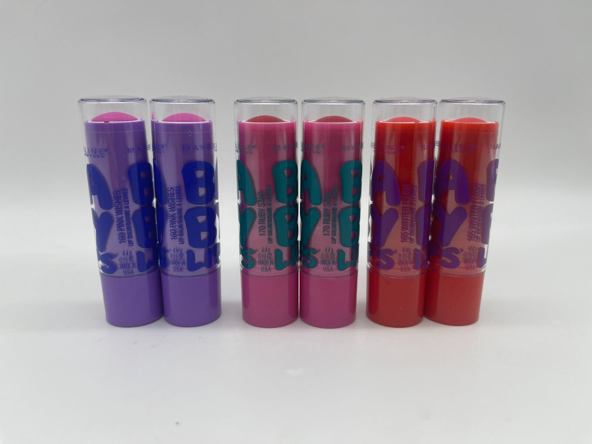 Bulk 6 Pack Lip Balm Set - Winter Flush Pink Wishes & Ruby Star
