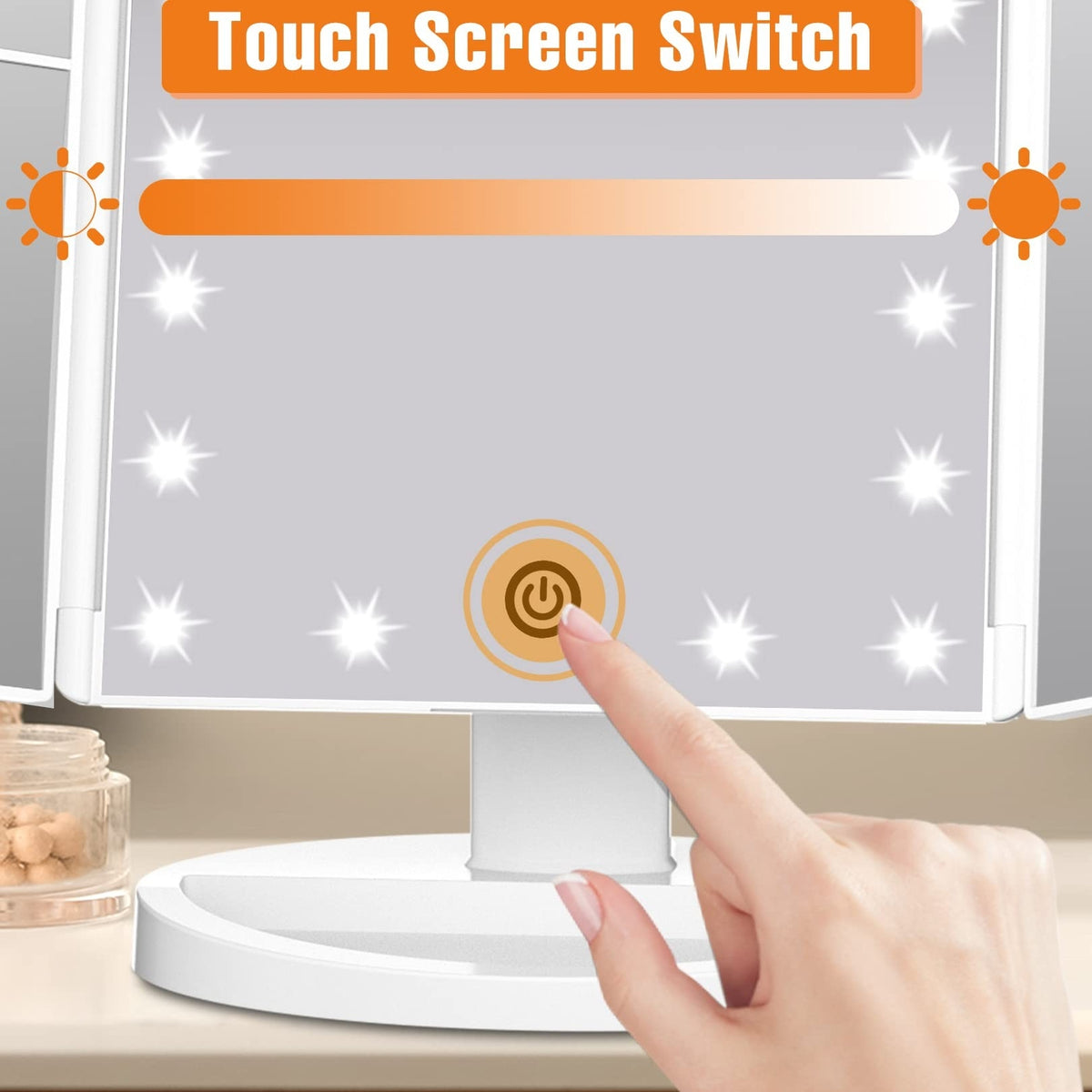 Fascinate 2x/3x Magnification Trifold Vanity Mirror with 21 LED Lights
