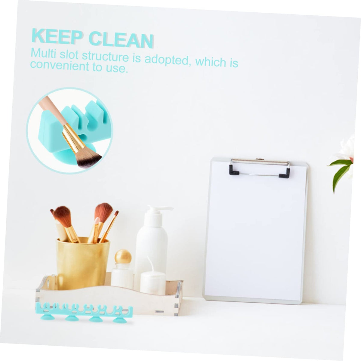 Silicone Makeup Brush Holder Storage Rack Drying Shelf Organizer
