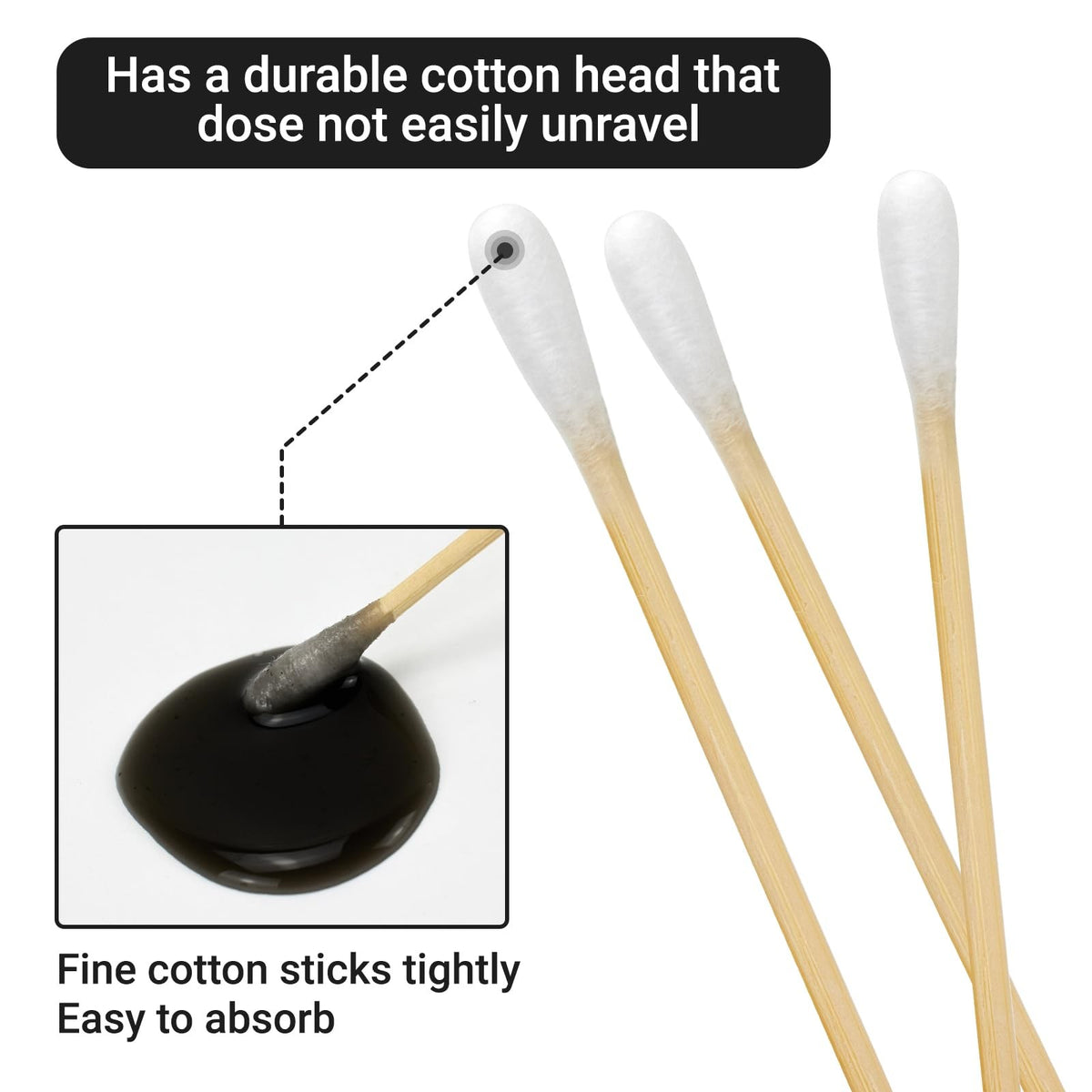 600PCS Long Cotton Swabs - Perfect for Cleaning, Makeup, Pet & Gun Care