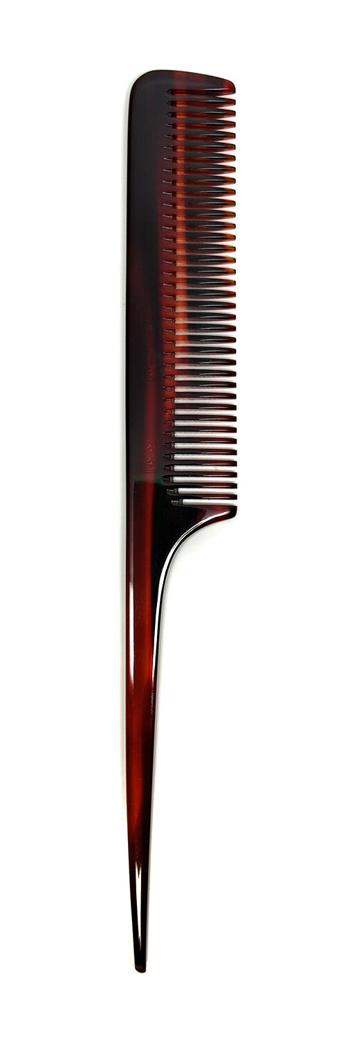 Handmade European Cellulose Acetate Comb 8-Inch Tortoise Havana Style