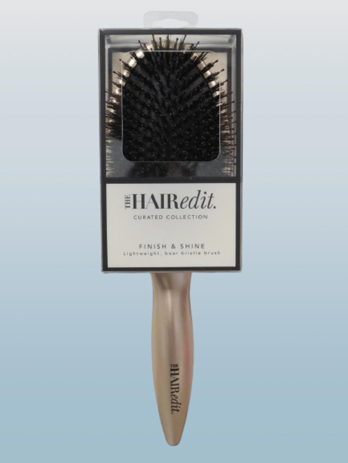 Finish & Shine Boar Bristle Hair Brush - Gold