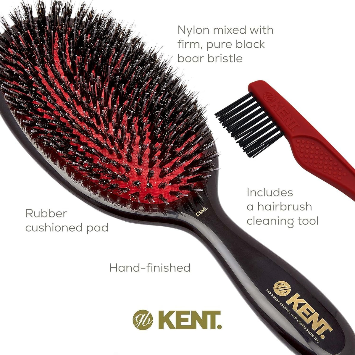 Large Oval Boar Hair Straightening Brush - 9 Inch Natural Hair Styling Tool