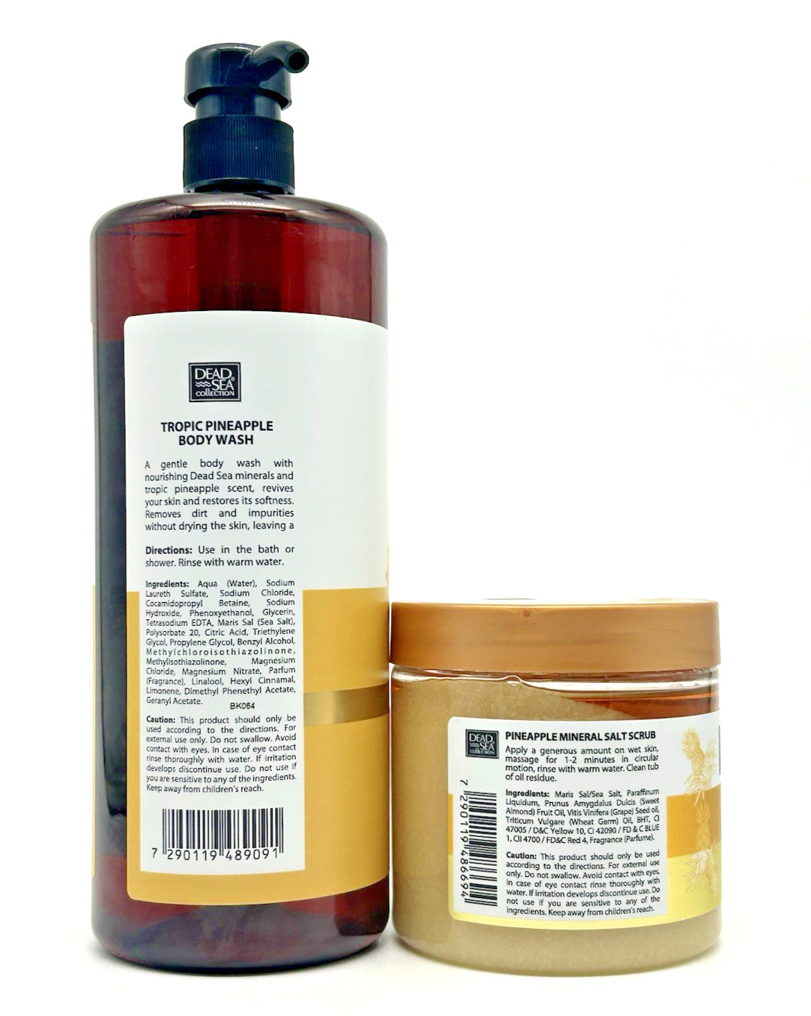 Dead Sea Collection Pineapple Mineral Body Wash (33.8 oz) &Salt Scrub