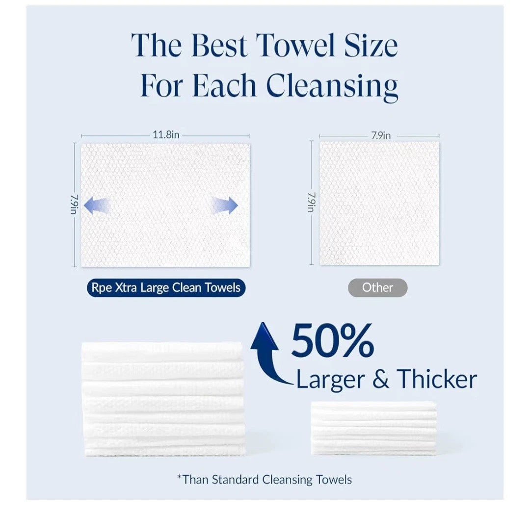 Ultra Soft Face Towels 6 Pack - Makeup Remover & Skincare Wipes, Biodegradable & Unscented
