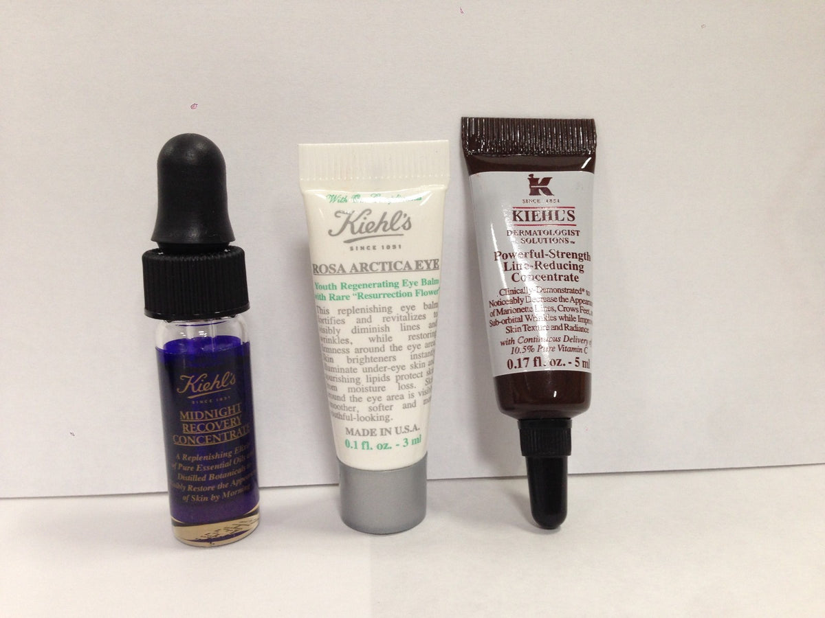 Kiehl's Skincare Set with Facial Cream, Cleanser & Serums – Large & Travel Sizes