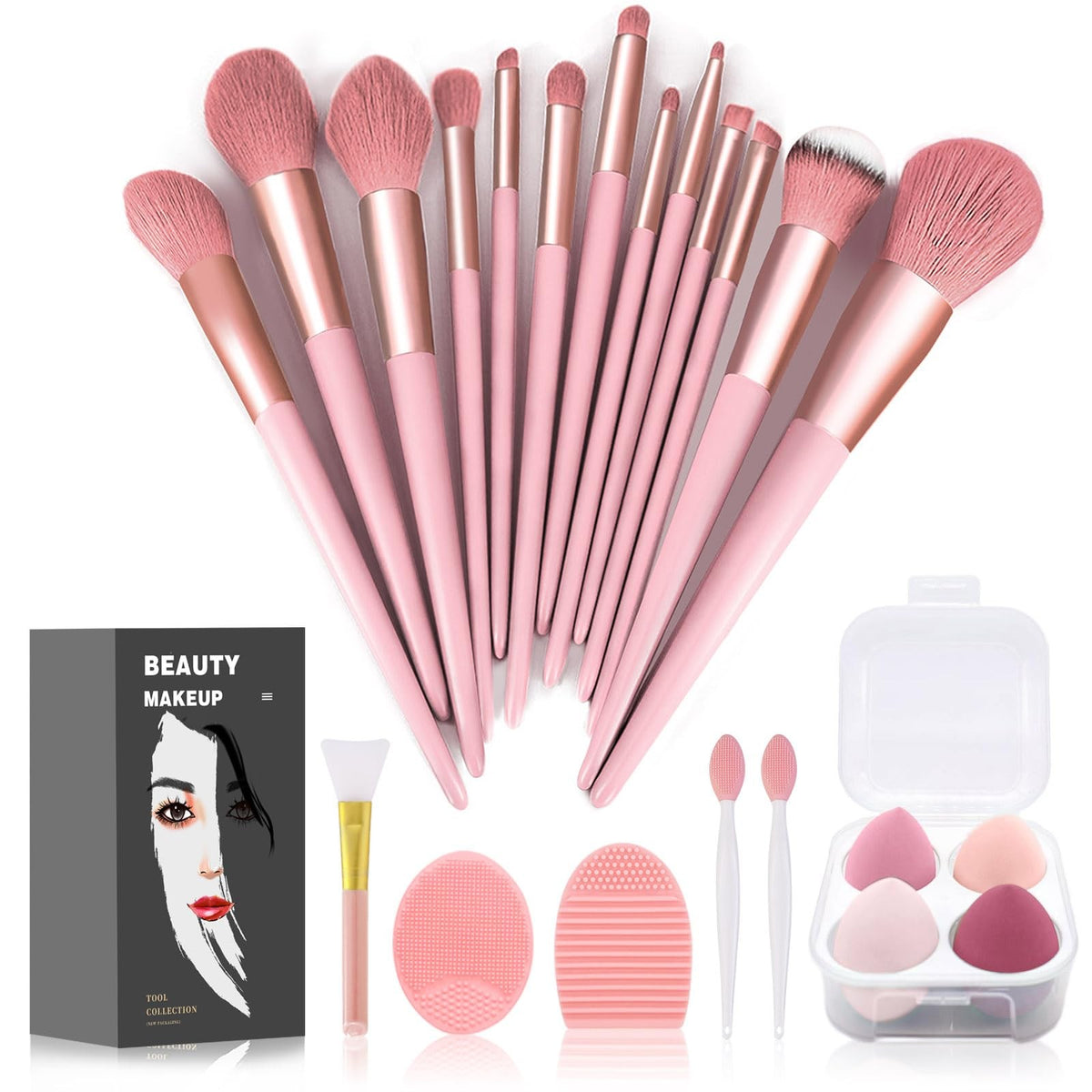 Makeup Brush Set 22 Pcs with Storage Bag - Soft Synthetic Bristles