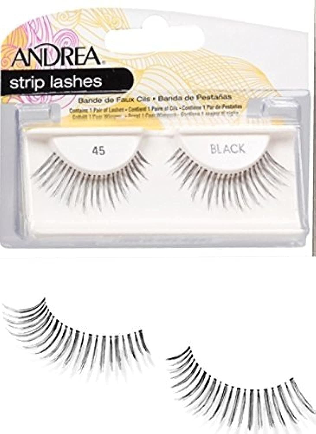 False Strip Lashes Style 45 Black 6 Pack - Natural Eyelash Extensions