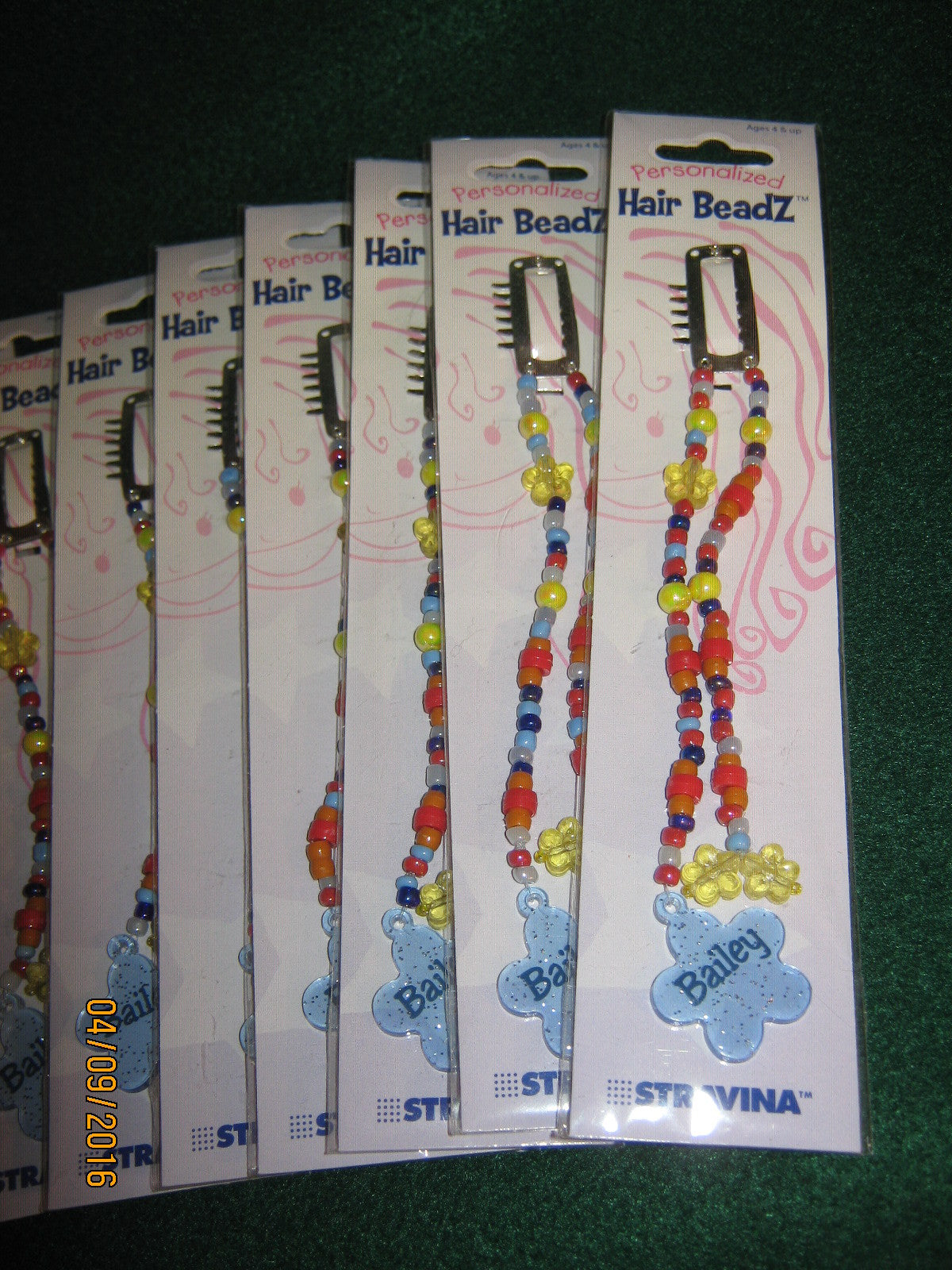 (20) Hair Beads "BAILEY" - BLUE- Stravina / Beadz Children 4 &Up