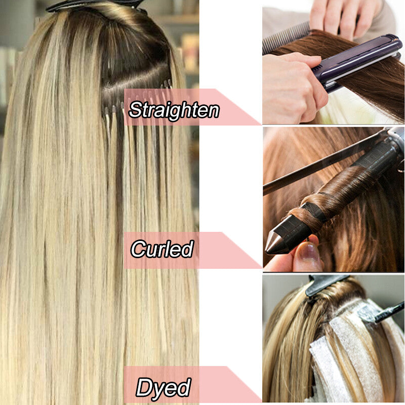 Remy Human Hair Extensions Full Head Micro Loop Beads - Multiple Colors & Lengths