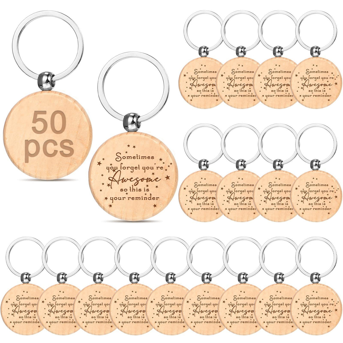You're Awesome 50-Piece Employee Appreciation Keychains Gift Set