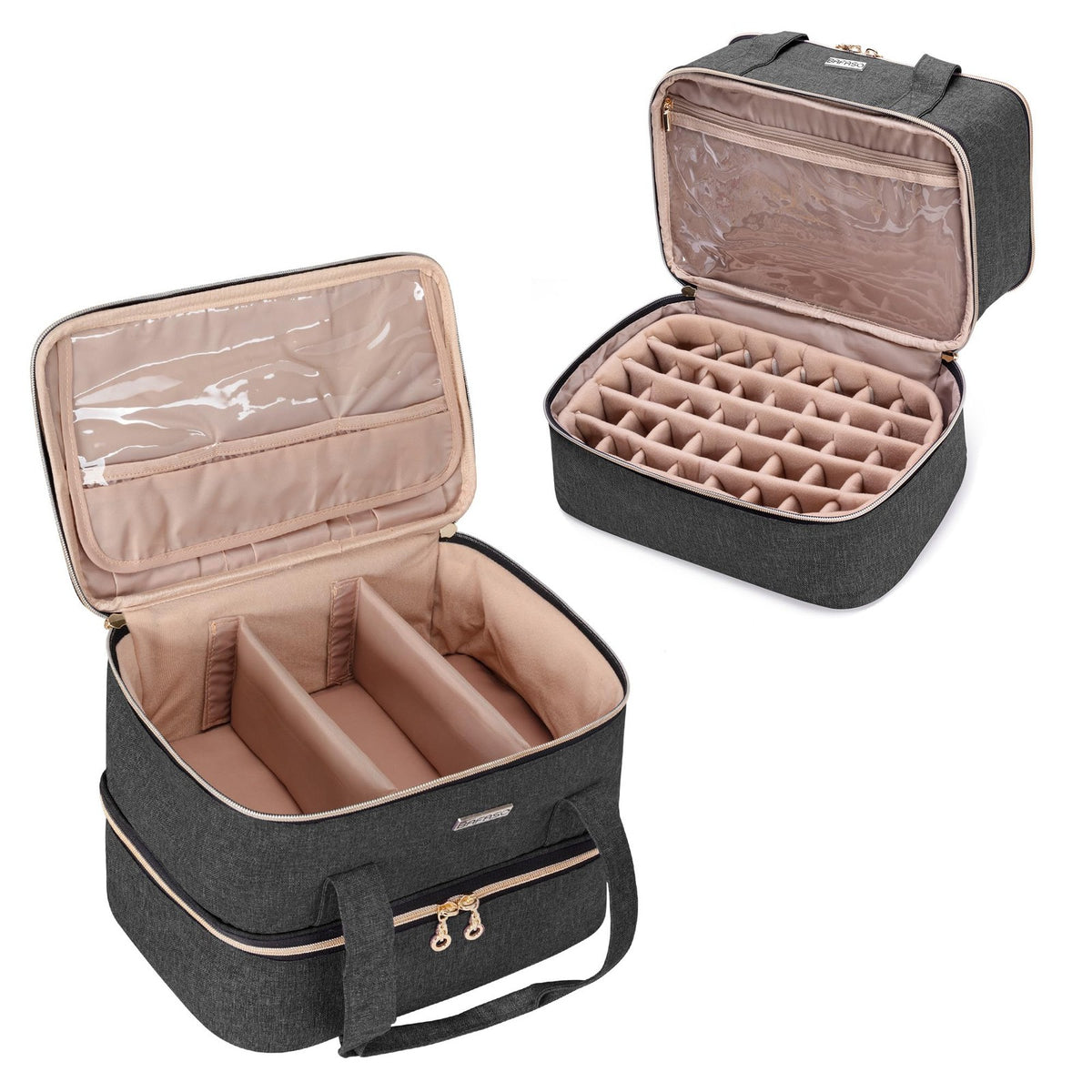 Nail Polish & Lamp Storage Case Holds 40 Bottles with Manicure Tools