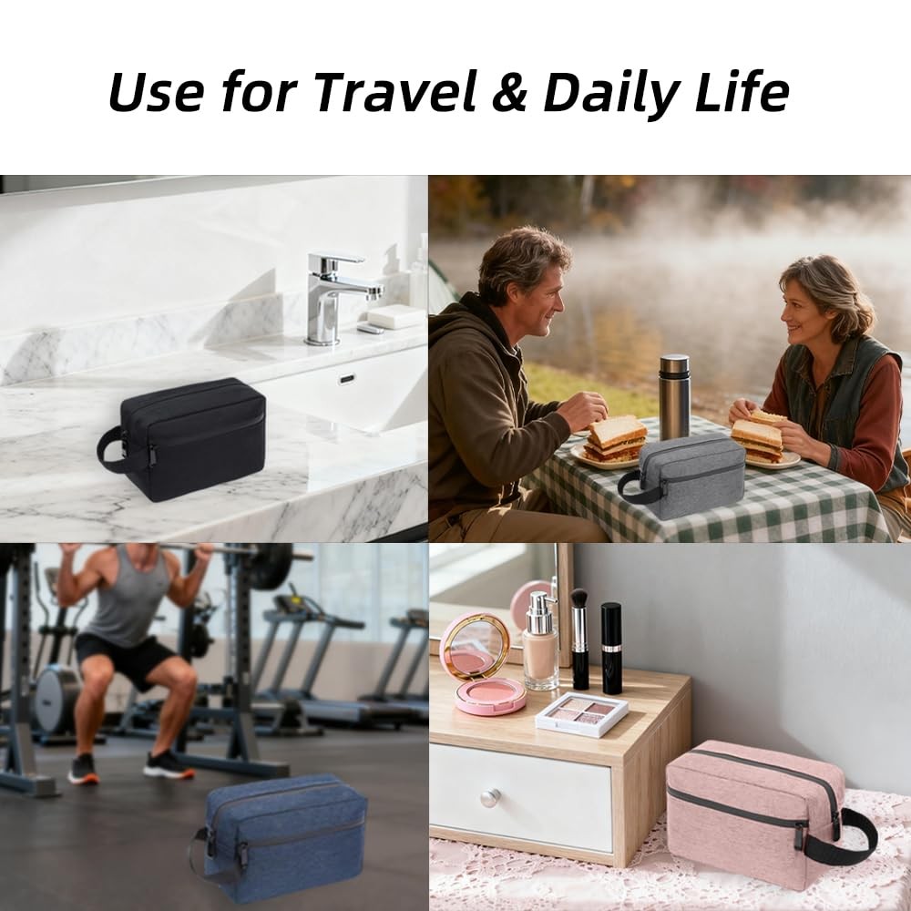 Water-Resistant Travel Toiletry Bag Small Makeup Organizer Dopp Kit