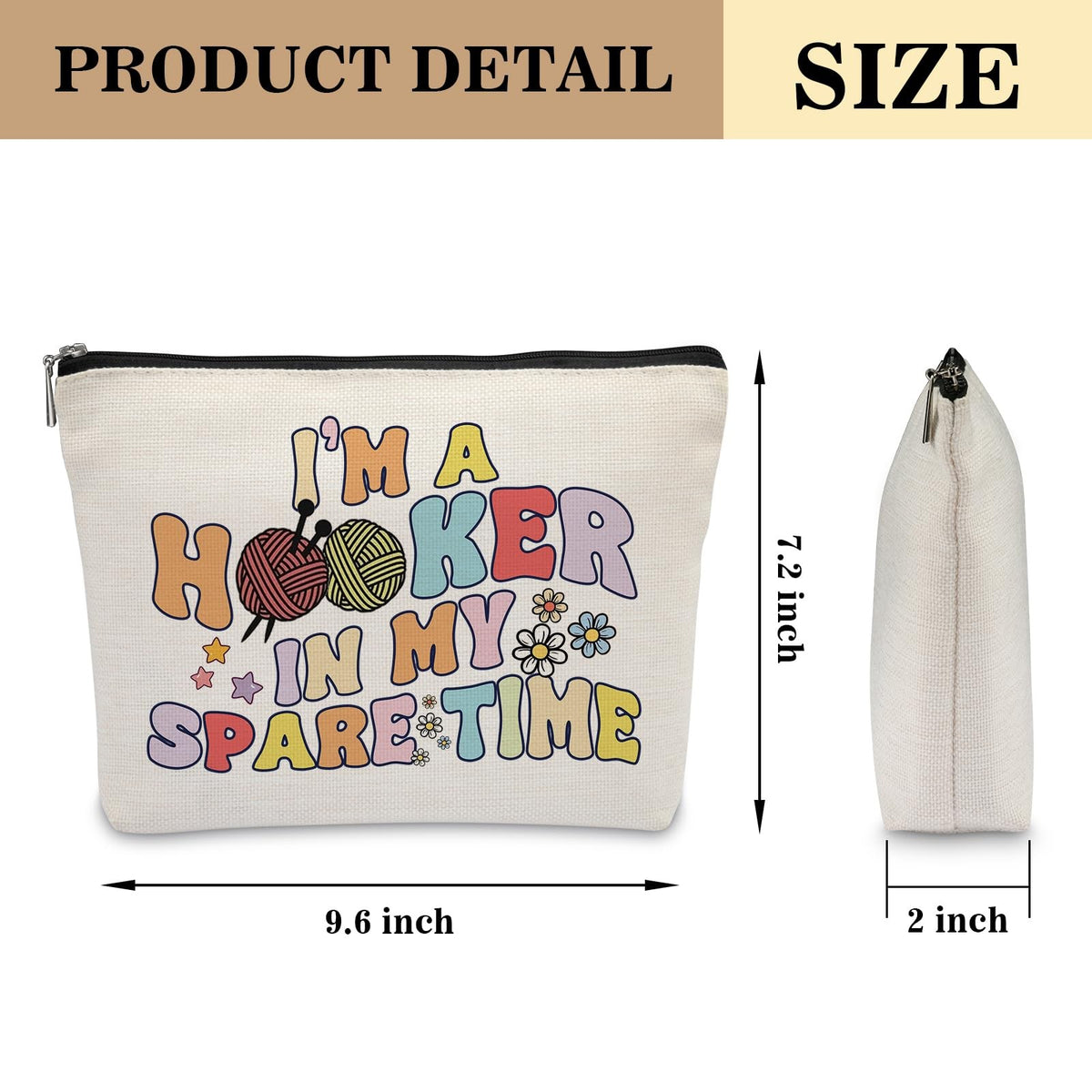 Crochet Gift Bags for Crocheters Women - Funny Knitting Storage Pouch